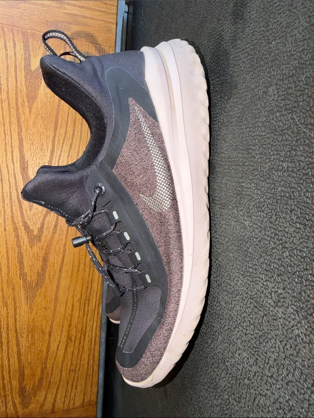 Nike Black and Pink Trail-Style Athletic Shoes